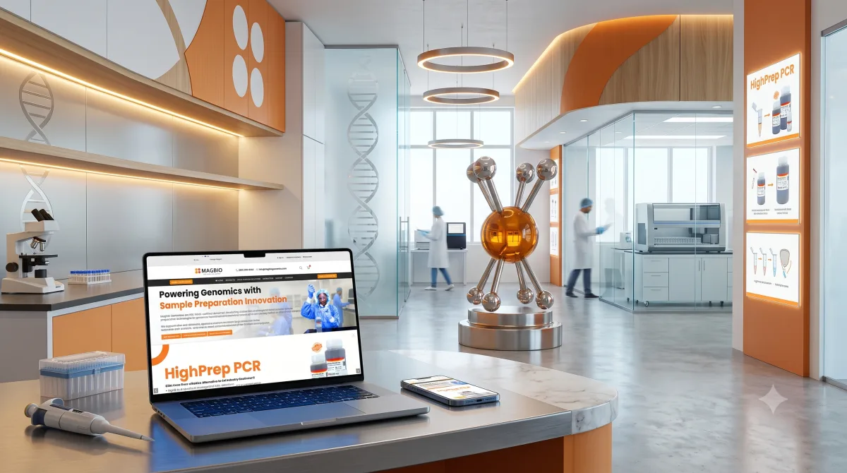 MagBio Genomics Magento e-commerce store and SEO by OgreLogic — genomics sample-prep manufacturer