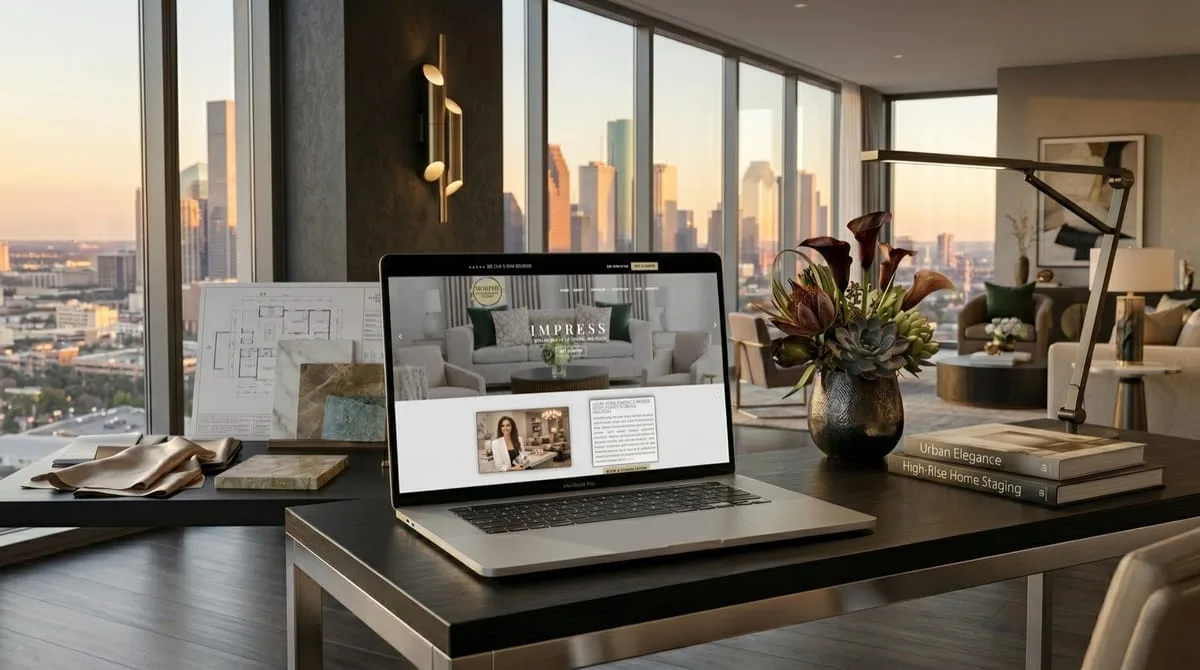 Morphe Home Staging and Design company website built and maintained by OgreLogic, shown on a laptop
