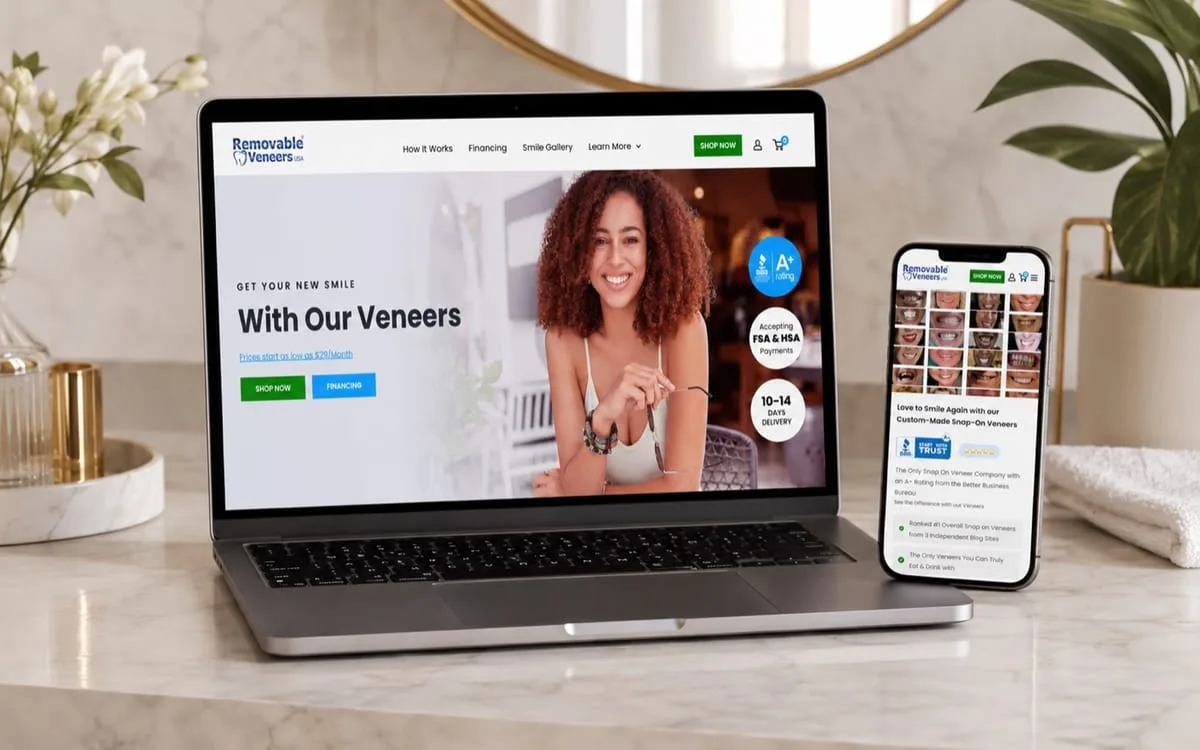 Removable Veneers USA cosmetic-dental store Google Ads case study by OgreLogic