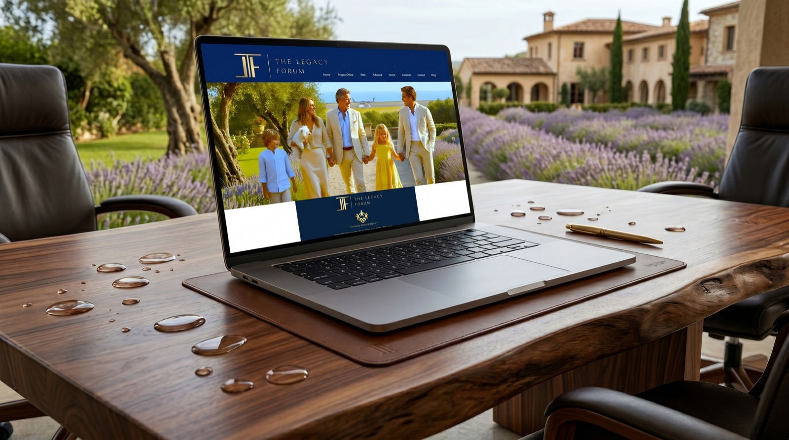 The Legacy Forum wealth advisory website designed and built by OgreLogic, shown on a laptop