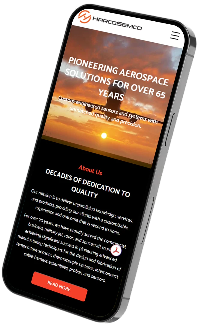 HarcoSemco aerospace website, built by OgreLogic